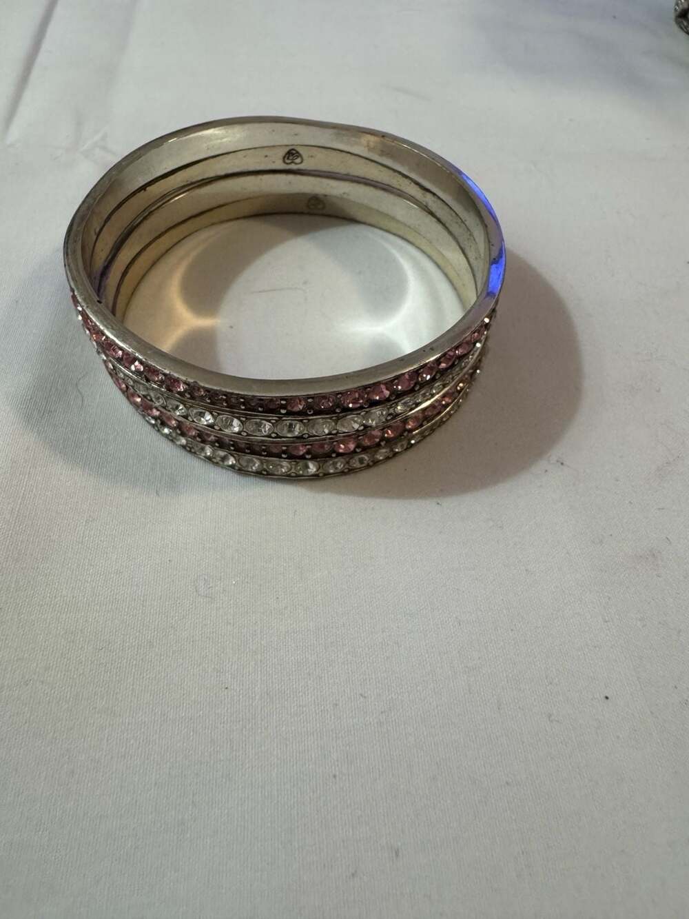 Brighton set of 4 Pink Clear Rhinestone Bangles